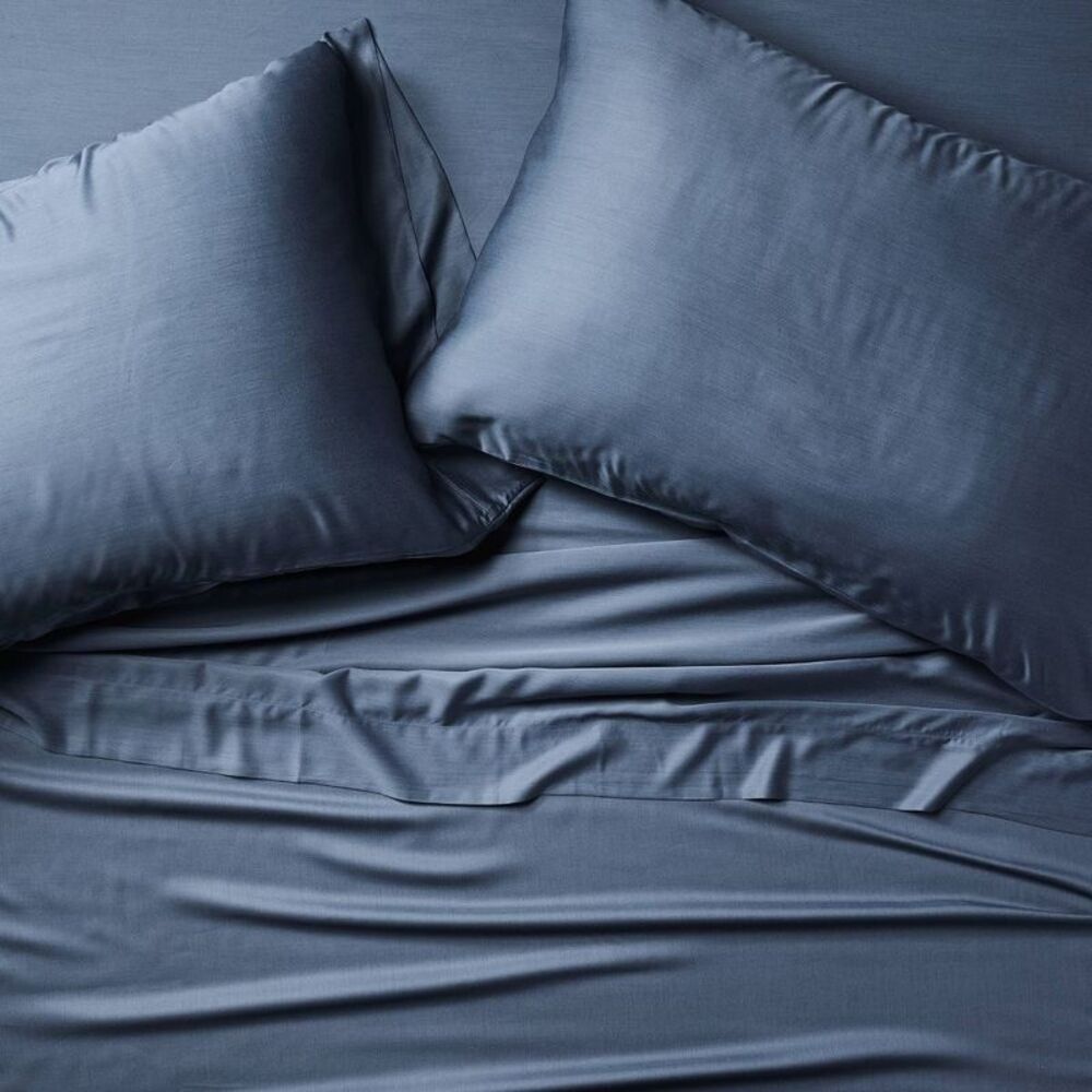 Full 400 Thread Count Rayon from Bamboo Sheet Set Dark Mineral Blue - Casaluna